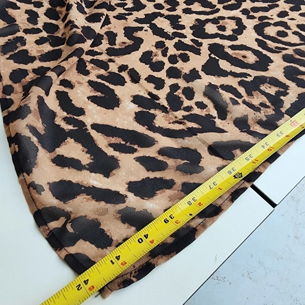 Shein Brown Cheetah Print Multi Use Head Scarf Wrap Adults One Size